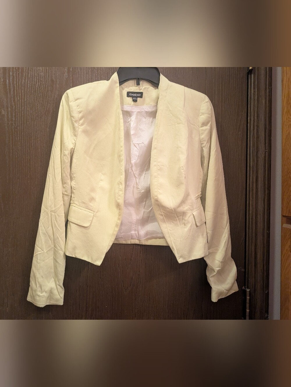 BeBe Brand Sz-2 Bright Lime Green Open Blazer Jacket